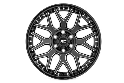 Rough Country 95 Series Wheel | One-Piece | Gloss Black Machined | 20x10 | 8x180 | -19mm