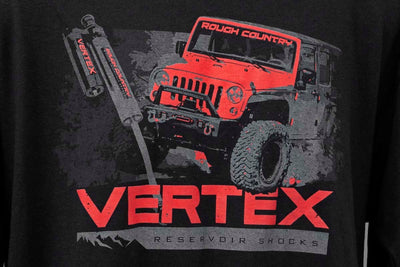 Rough Country T-Shirt | Long Sleeve | Vertex | Black | SM