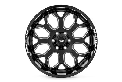Rough Country 96 Series Wheel | One-Piece | Gloss Black | 20x10 | 6x135 | -19mm