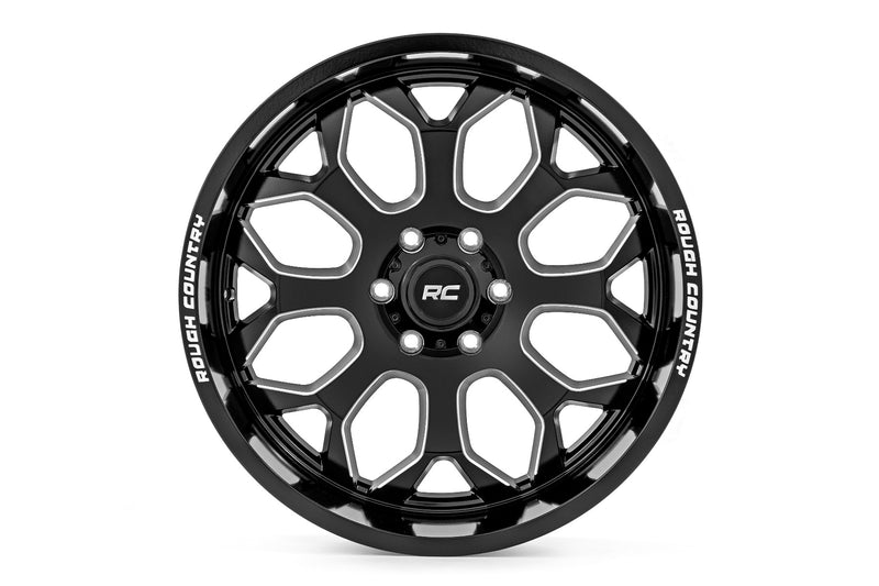 Rough Country 96 Series Wheel | One-Piece | Gloss Black | 20x10 | 6x135 | -19mm