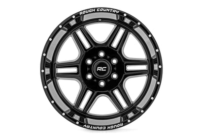 Rough Country 92 Series Wheel | Machined One-Piece | Gloss Black | 18x9 | 6x5.5 | +18mm