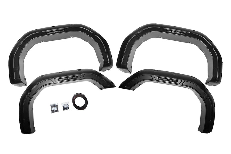 Rough Country Fender Flares | Defender | GBA Black | GMC Sierra 2500 HD/Sierra 3500 HD (20-25)