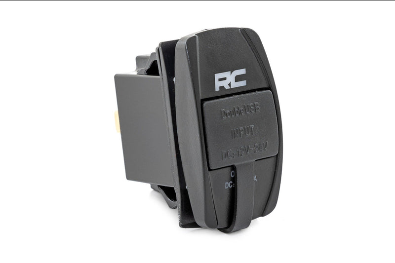 Rough Country USB Switch Insert | 2x1 with Logo | Blue Back Light