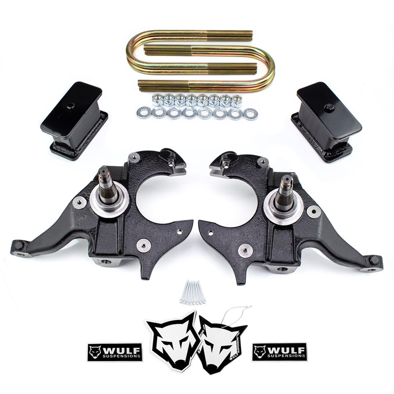 2"/3" Drop Lowering Kit w/ Spindles for 1982-2004 Chevy S10 GMC Sonoma S15 2WD