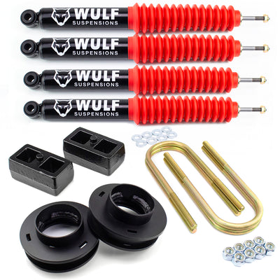3" Front 1" Rear Leveling Lift Kit w/ WULF Shocks Fits 1997-2003 Ford F150 2WD
