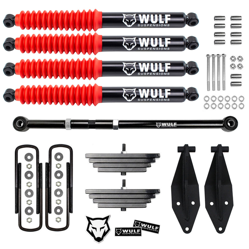 2.8" Front Lift Kit w/ WULF Shocks + Track Bar Fits 2000-2005 Ford Excursion 4X4