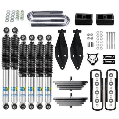 2.8" Front 2" Rear Lift Kit +Dual Bilstein Shock Kit For 1999-2004 Ford F250 4X4