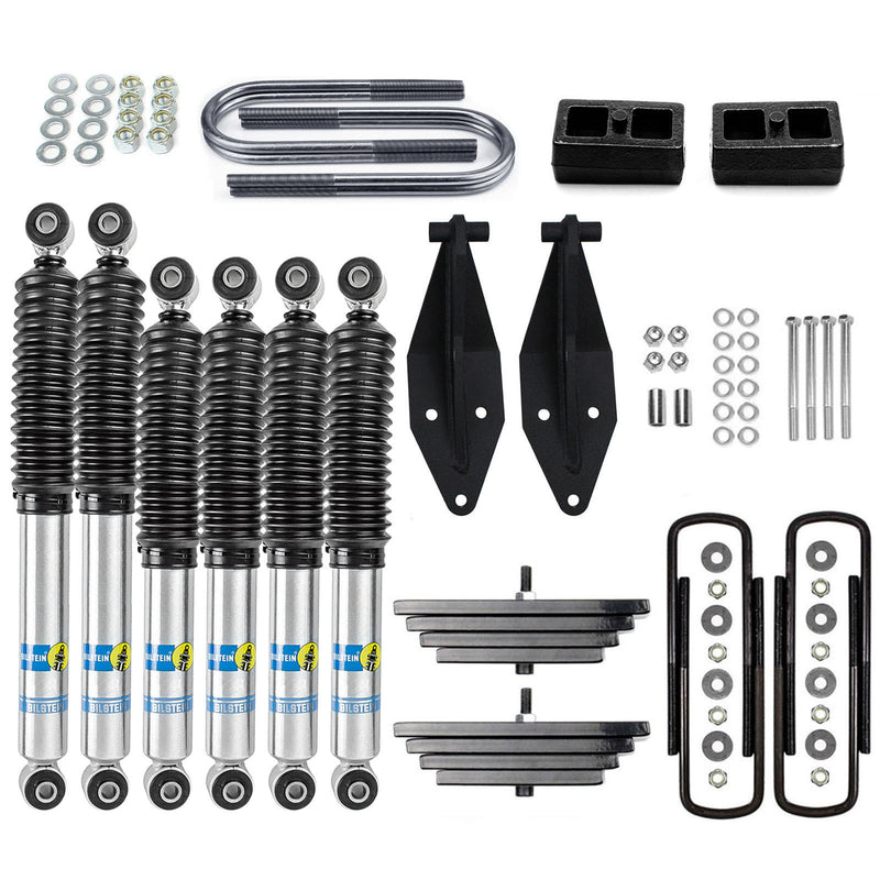 2.8" Front 2" Rear Lift Kit +Dual Bilstein Shock Kit For 1999-2004 Ford F350 4X4