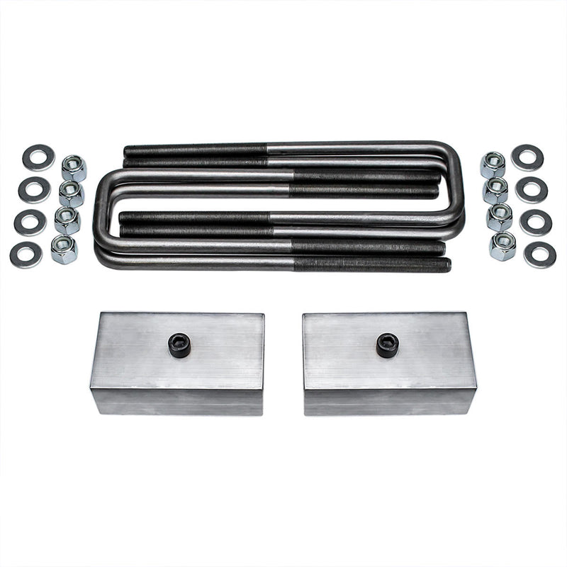 2" Rear Block Lift Kit + U-bolts For 2011-2019 Chevy Silverado GMC Sierra 3500HD