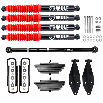 3" Front Lift Kit with Track Bar + WULF Shocks For 2000-2005 Ford Excursion 4X4