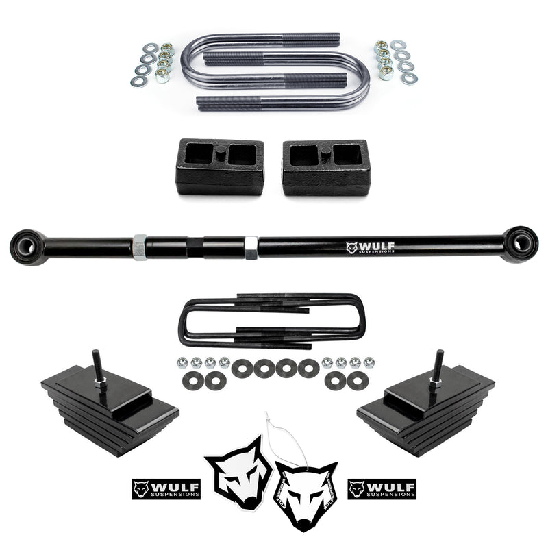 3" Front 2" Rear Leveling Lift Kit w/ Mini Leaf For 1999-2004 Ford F250 F350 4X4