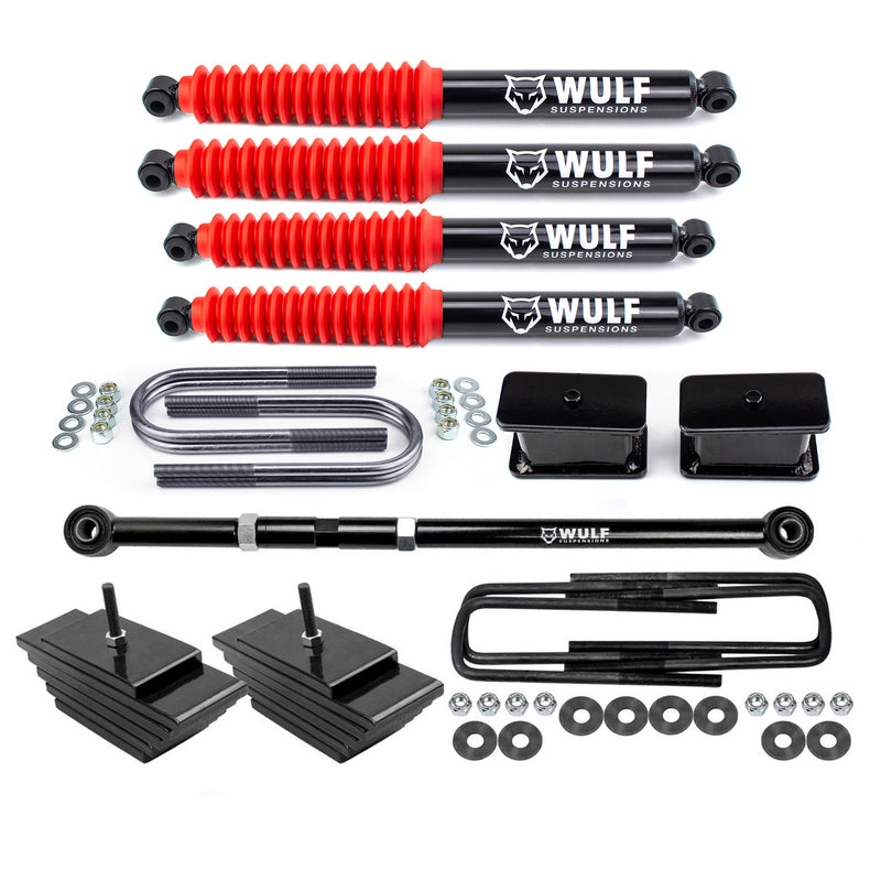 3.5" Front 3" Rear Lift Kit w/ WULF Shocks For 1999-2004 Ford F250 F350 4X4