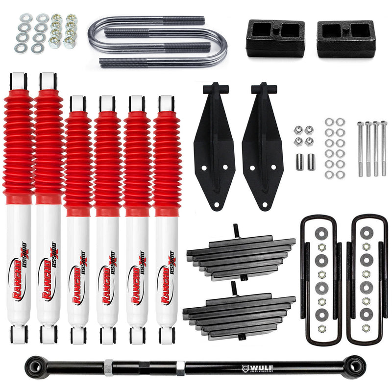 3" Front 2" Rear Lift Kit w/ Track Bar and Rancho Shocks Fits 1999-2004 F350 4X4