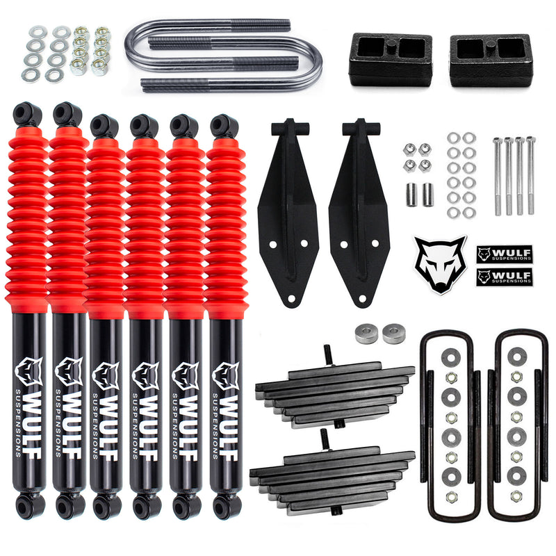 3" Front 2" Rear Lift Kit w/ WULF Shocks Fits 2000-2005 Ford Excursion 4X4