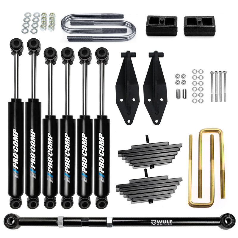 3" Front 2" Rear Lift Kit Track Bar + Pro Comp Shocks Fits Early 1999 F250 4X4