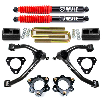 3.5" Front 2" Rear Lift Kit w/ Control Arms for 2017-2019 Chevy Silverado Sierra