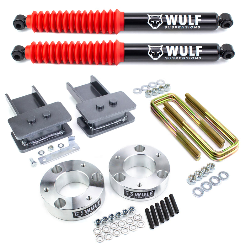 3" Front 1" Rear Leveling Lift Kit w/ WULF Shocks Fits 2009-2020 Ford F150 4X4