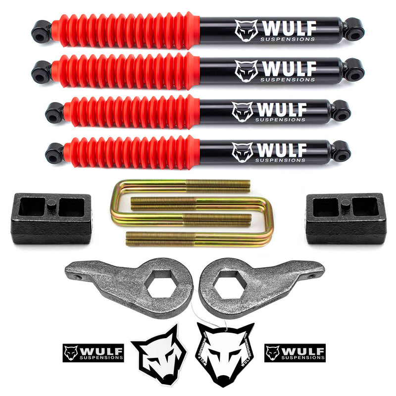 3" Front 2" Rear Leveling Lift Kit w/ Shocks For 1988-1998 Chevy Silverado 4X4