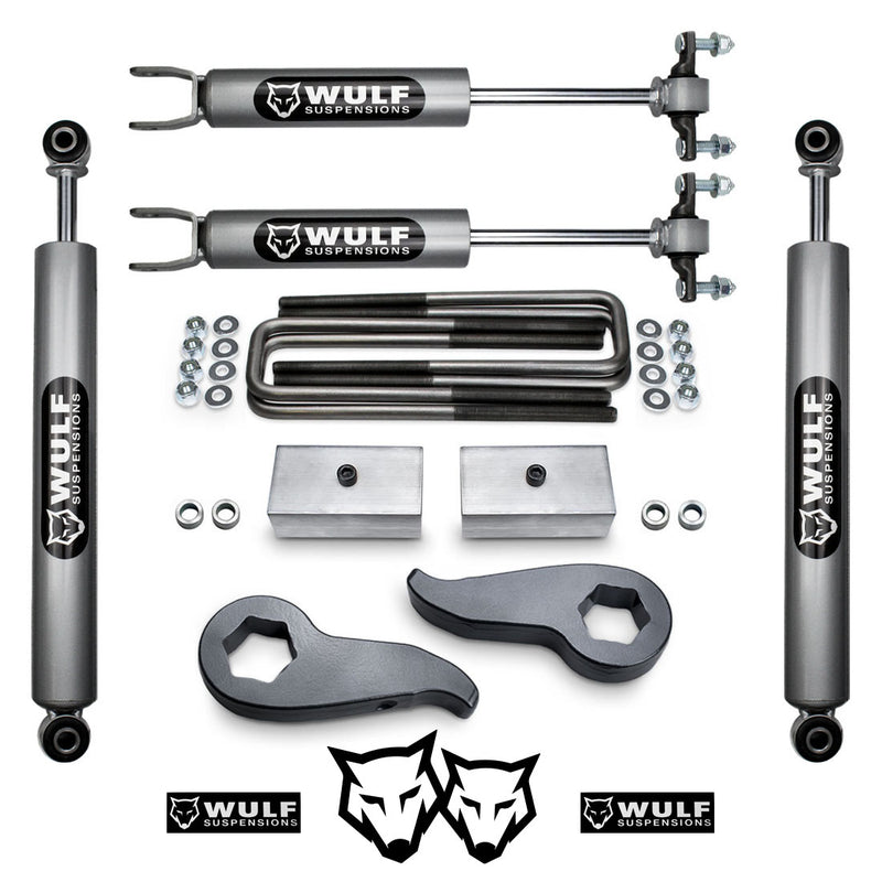 3" Front 2" Rear Leveling Lift Kit w/ Shocks For 2011-2019 Chevy 3500HD