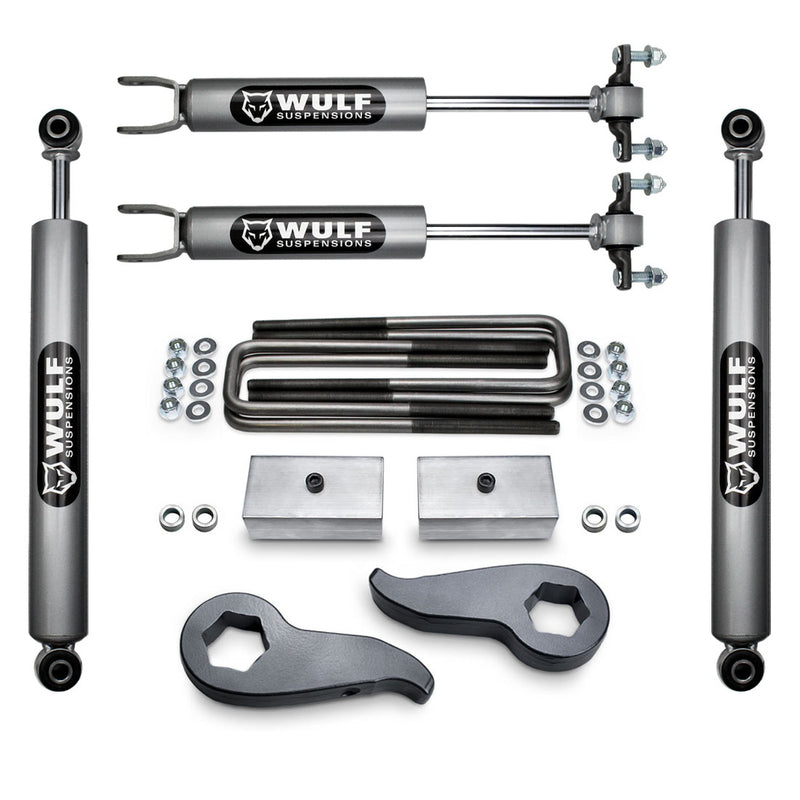 3" Front 1.5" Rear Leveling Lift Kit w/ Shocks For 2011-2019 Chevy 3500HD