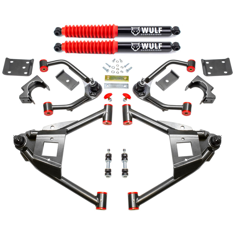 4"-7" Drop Arm Lowering Kit w/ Axle Flip Kit for 2007-2014 GMC Sierra 1500 2WD