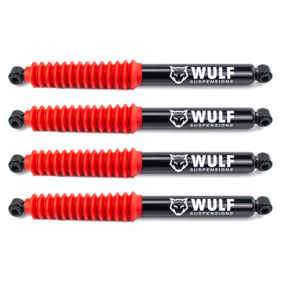 Front Dual Shock Kit w/ WULF Shocks for 4" Lifts For 1999-2004 Ford F350 4X4 4WD