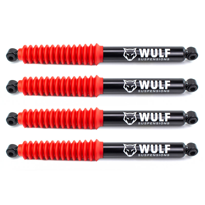 Front Dual Shock Kit + WULF Shocks for 4" Lifts For 2000-2005 Ford Excursion 4X4