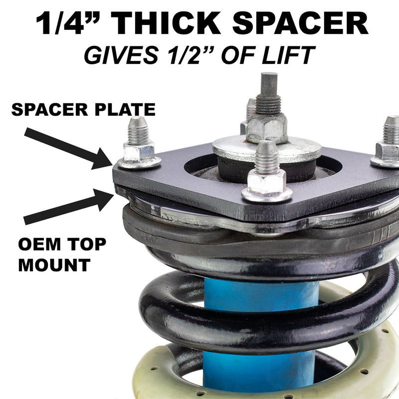 Single 1/2" Front Strut Spacer Leveling Lift Kit For 1995-2004 Toyota Tacoma